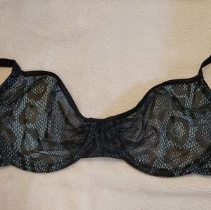 Joe Boxer Blue and Black Snake Print Sheer Bra, 36B